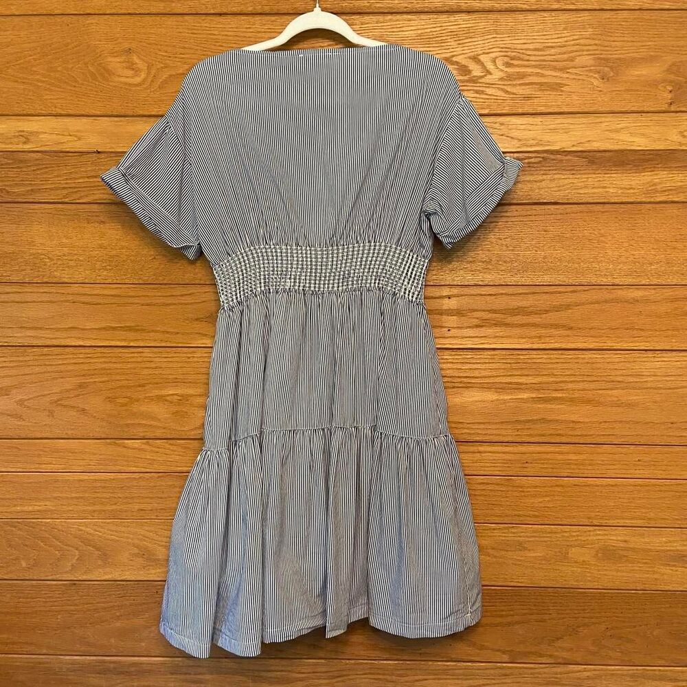 Vineyard Vines cotton blue and white striped short sleeve dress - Picture 3 of 5